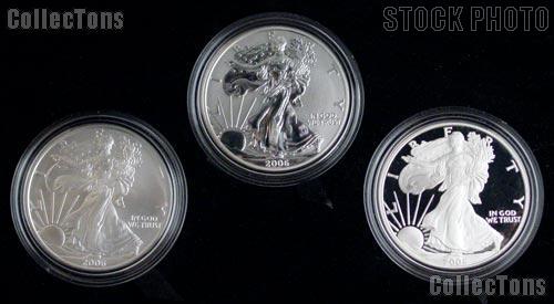 2006 American Silver Eagle 20th Anniversary 3-Coin Set