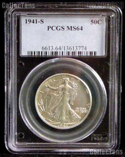 1941-S Walking Liberty Half Dollar in PCGS MS 64