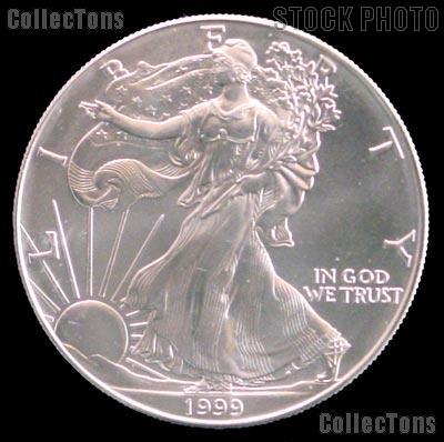 1999 American Silver Eagle Dollar BU 1oz Silver Uncirculated Coin -  ...