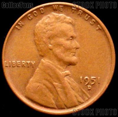 1918-Wheat-Penny-Value 1951-D Wheat Penny Lincoln Wheat Cent Circulated G-4 or Better - $0.59