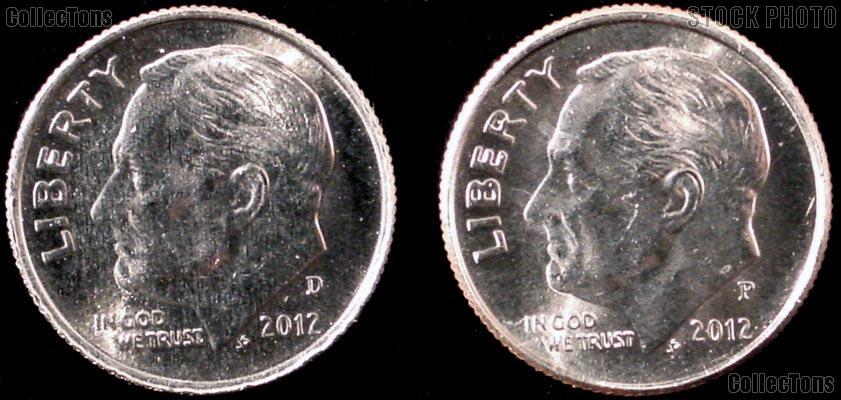 2012 P & D Roosevelt Dime GEM BU 2012 Dimes Perfect for Album