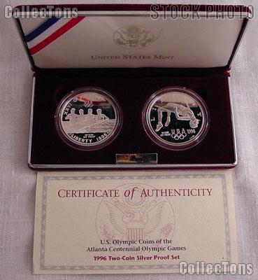 1996 Atlanta Olympic Games Two Coin Proof Set Rowing & High Jump