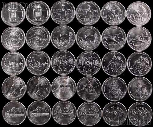 2010 2012 national park quarters complete set p d uncirculated 30 coins 